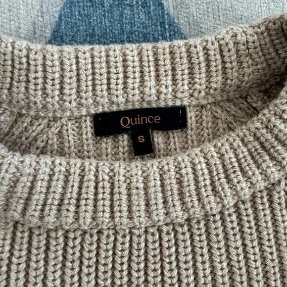 Quince Organic Fisherman Sweater Cement Marle Small - Picture 2 of 5